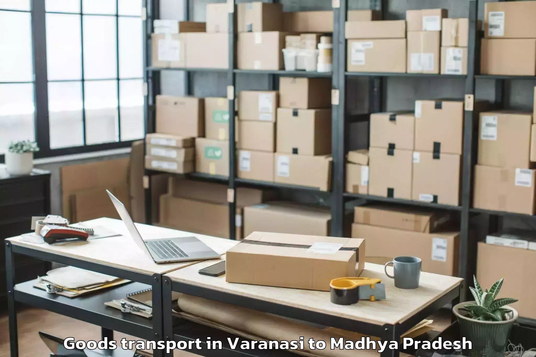 Book Varanasi to Punasa Goods Transport Online